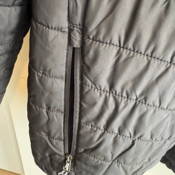 New Balance Puffer Jacket Mens Medium Black Hooded Full Zipper Long Sleeve - Picture 6 of 9
